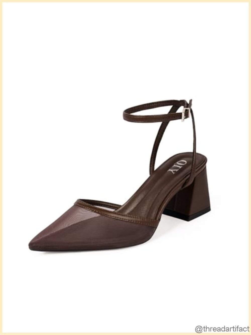 Women's Pointed Toe Chunky Heel Pump with Ankle Strap